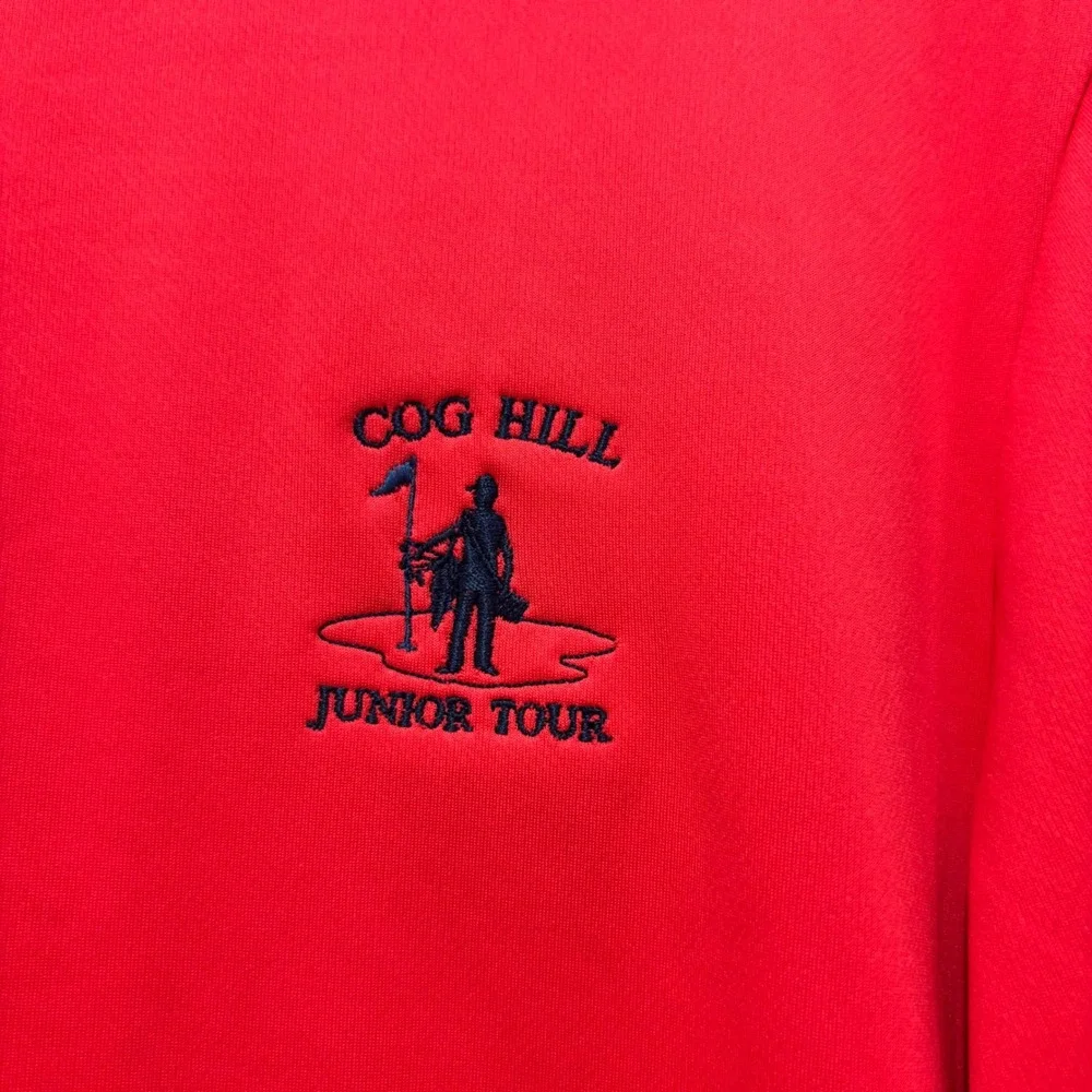 Adidas Mens Climacool Golf Polo Shirt Red Cog Hill Junior Tour Size S
